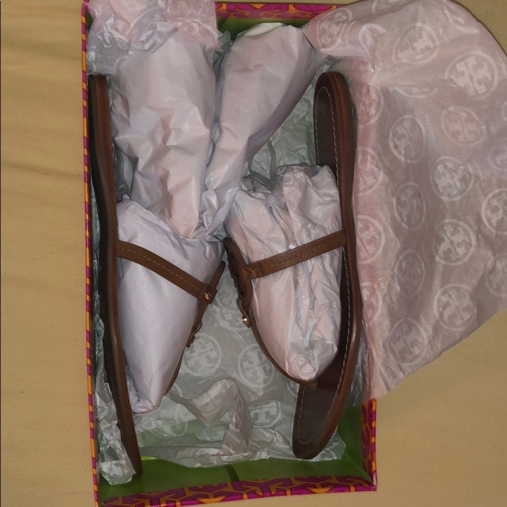 TORY BURCH Gabriel Flat Thong Sandals Veg Leather - Picture 4 of 5
